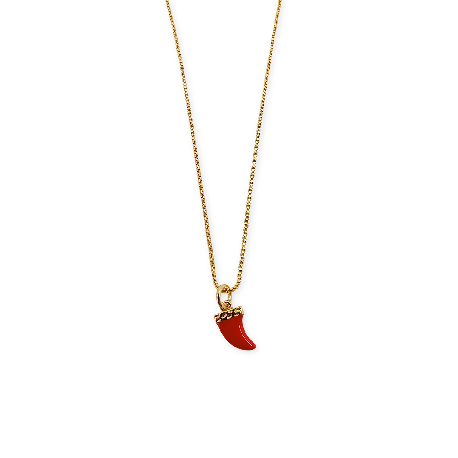 Conjunto Cadena y Colgante Ají Pequeño - Baño de Oro 18Kt