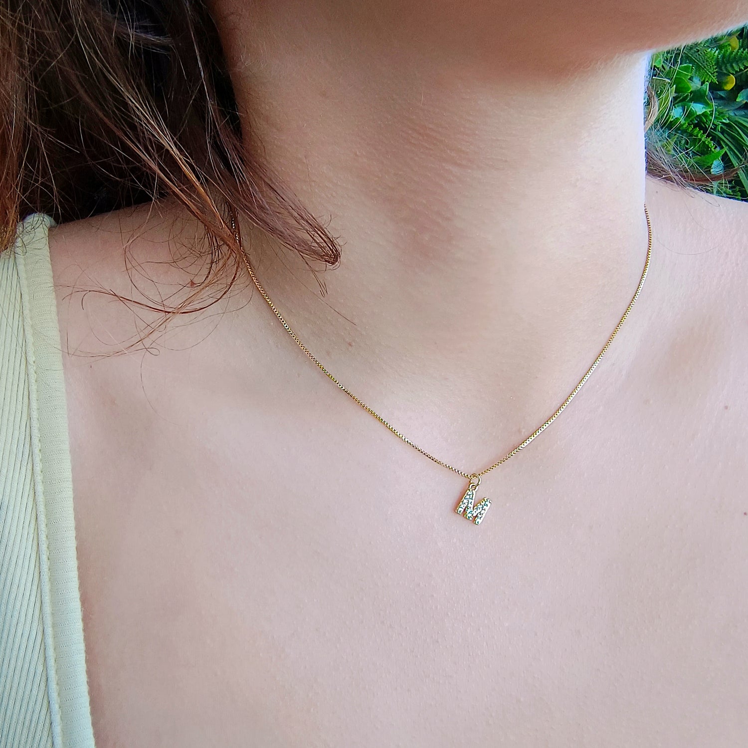Conjunto Cadena y Colgante Letra Inicial - Baño de Oro 18Kt