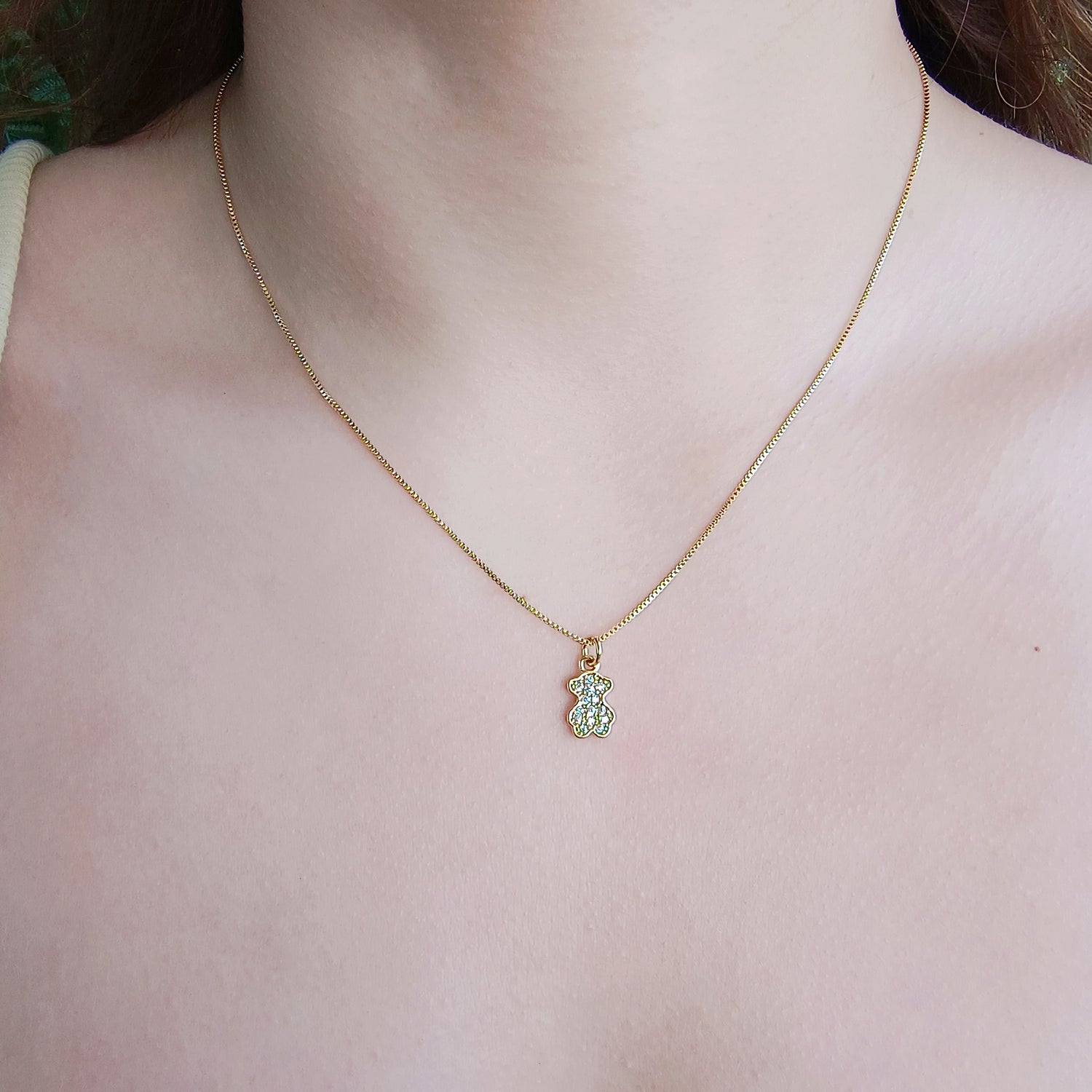 Conjunto Cadena y Colgante Osito tipo Tous - Baño de Oro 18Kt