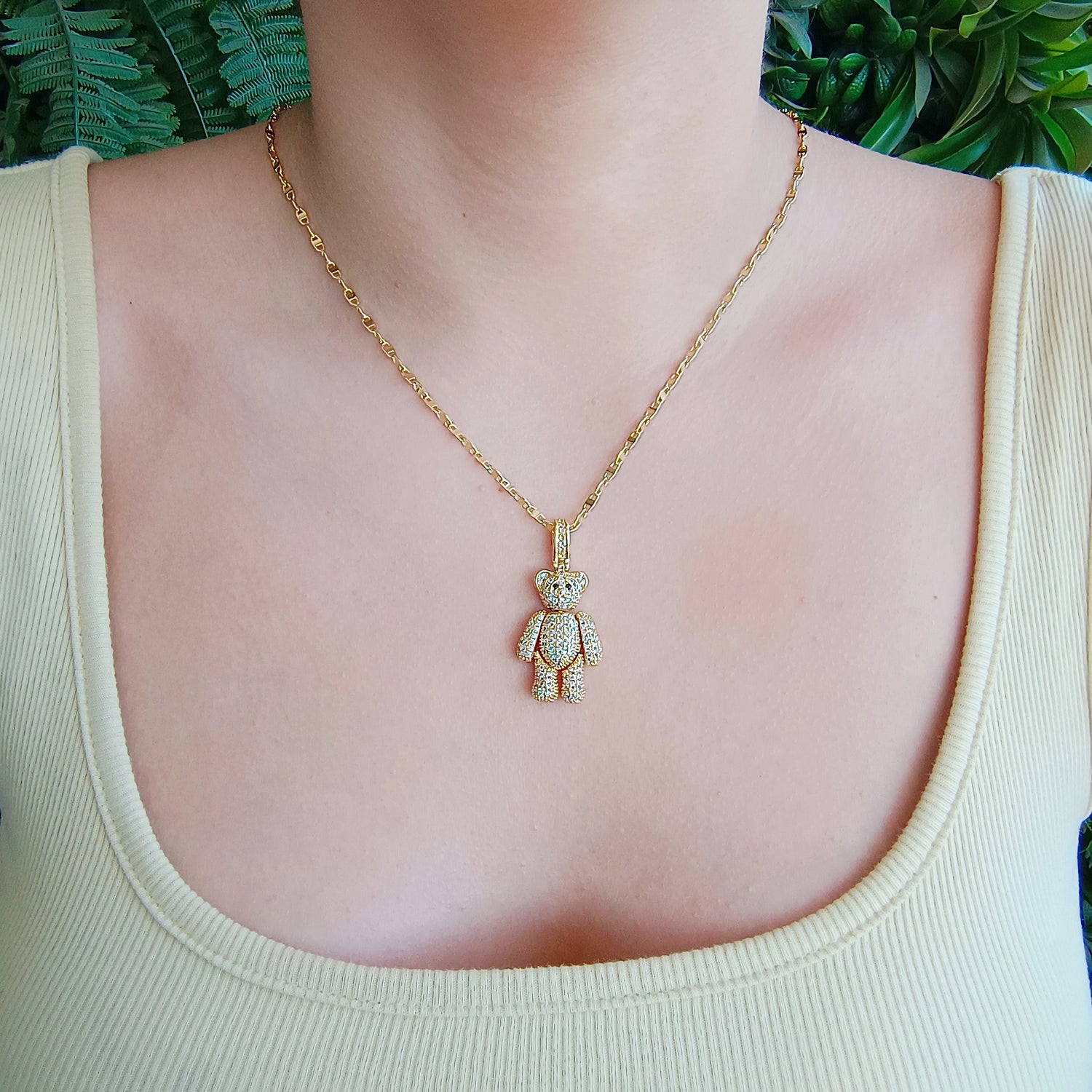 Conjunto Cadena y Colgante Osito Articulado Full Circones