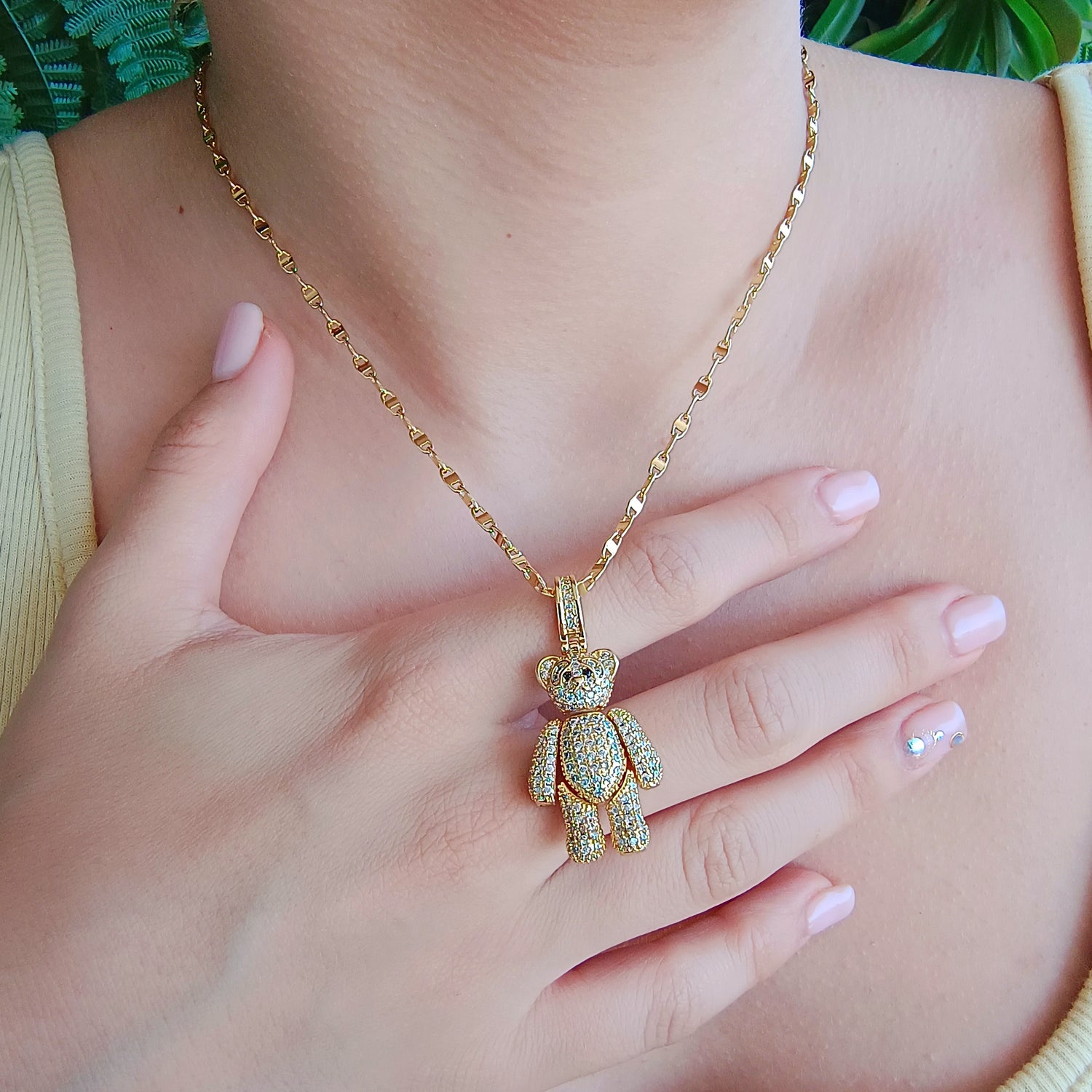 Conjunto Cadena y Colgante Osito Articulado Full Circones