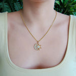Conjunto Cadena y Colgante Sol y Luna - Baño de Oro 18Kt