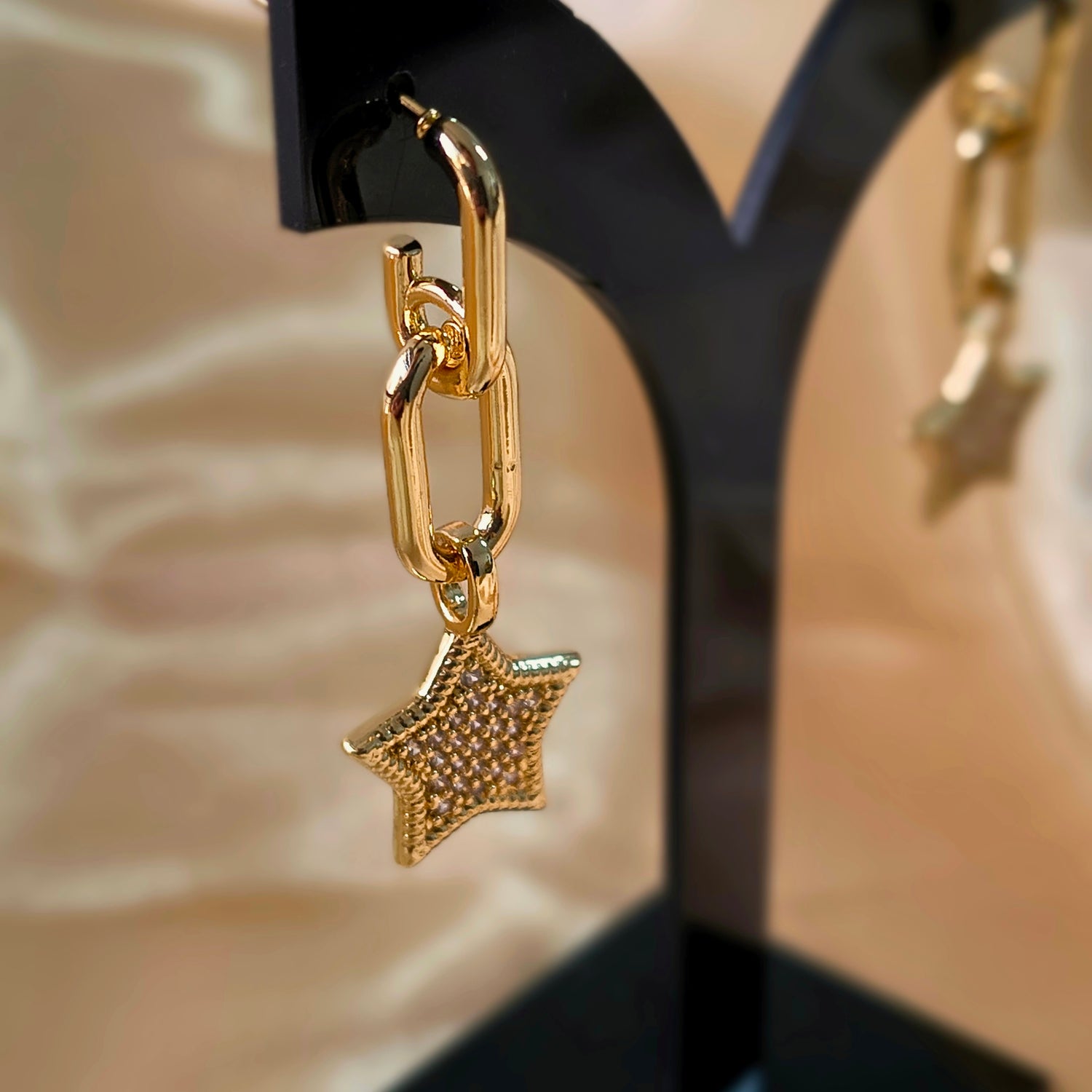 Aros Estrella Full Circones - Baño de Oro 18Kt