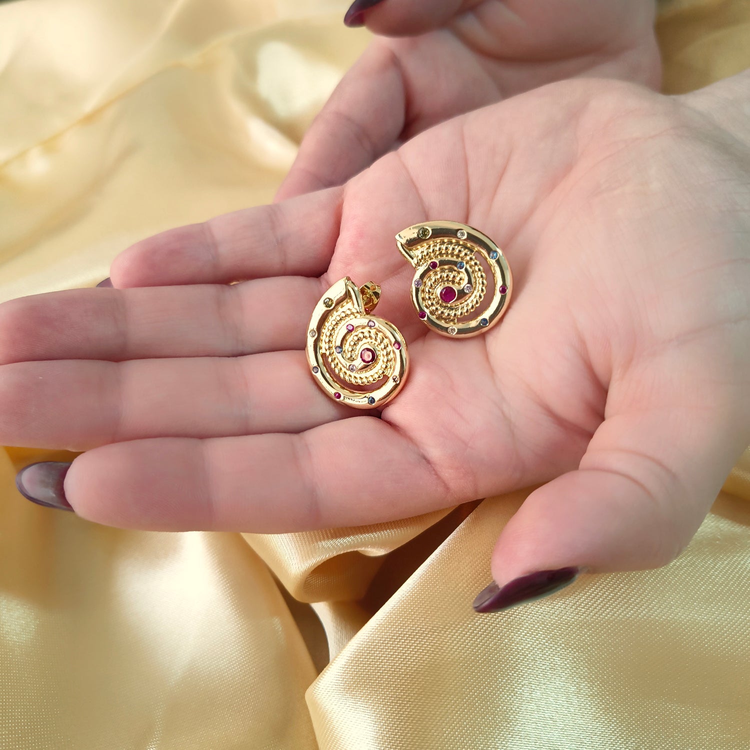 Aros Caracol - Baño de Oro 18Kt