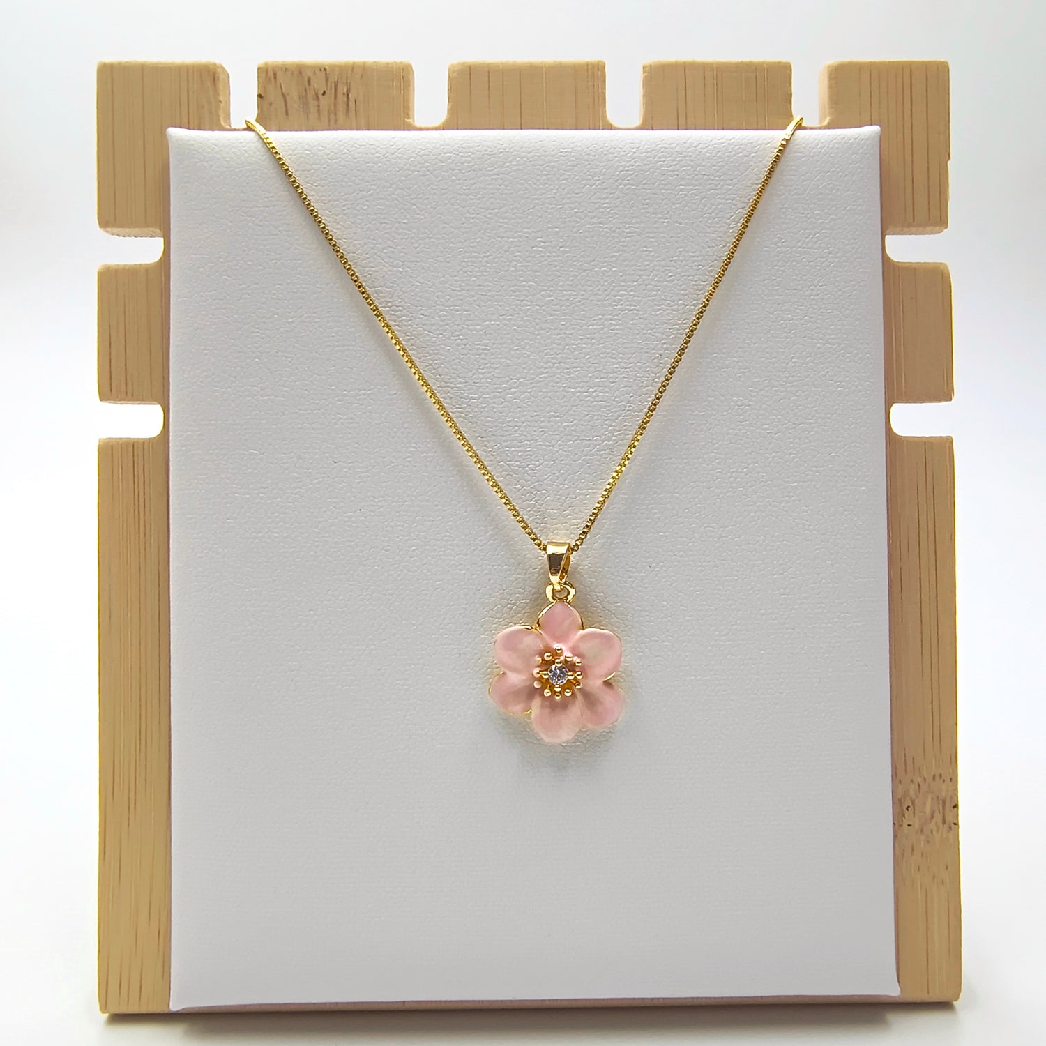 Conjunto Flor de Cerezo - Baño de Oro 18Kt