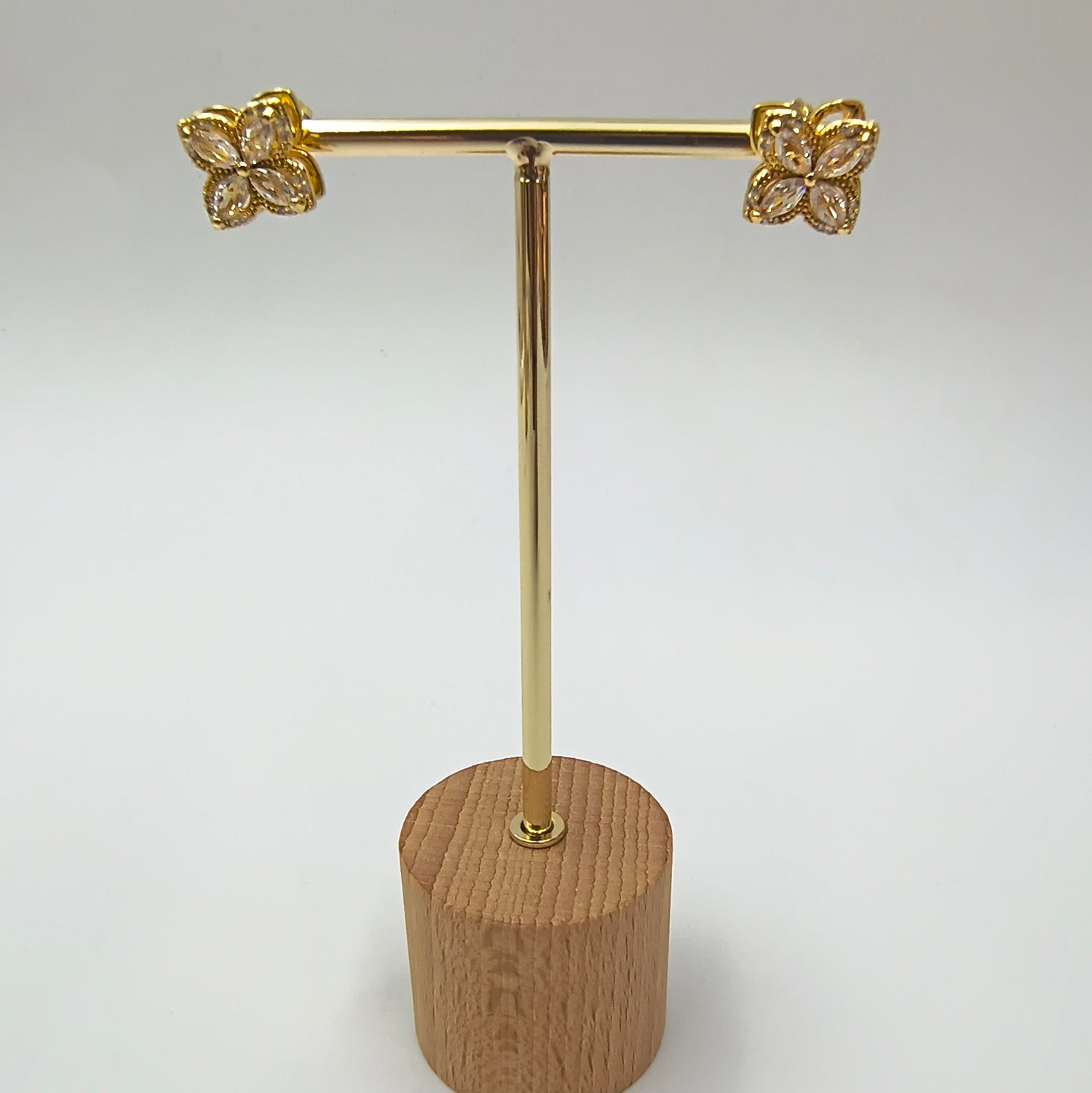 Aros Flor Giratoria - Baño de Oro 18Kt