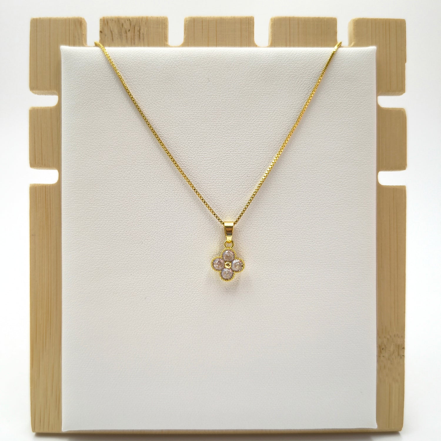 Conjunto Trébol Pequeño - Baño de Oro 18Kt