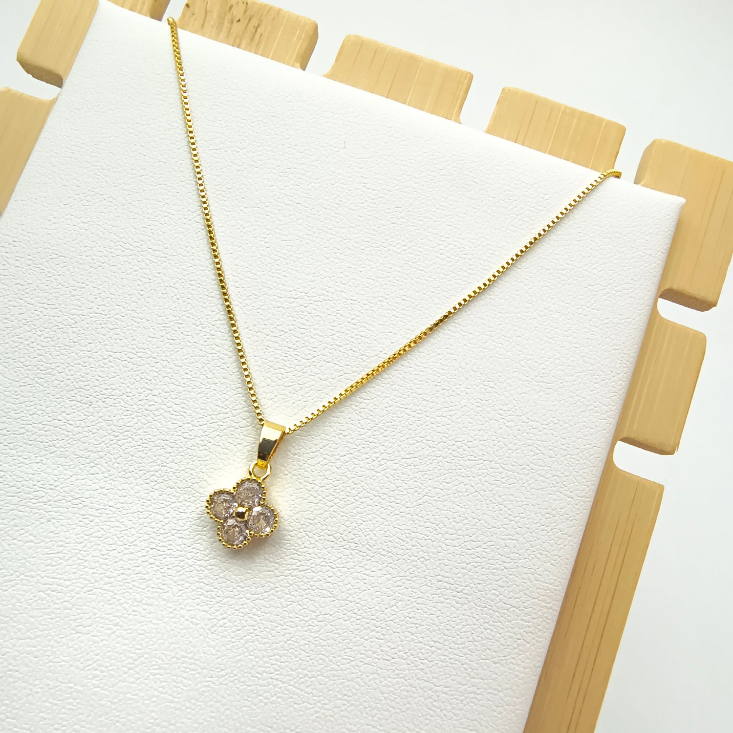 Conjunto Trébol Pequeño - Baño de Oro 18Kt