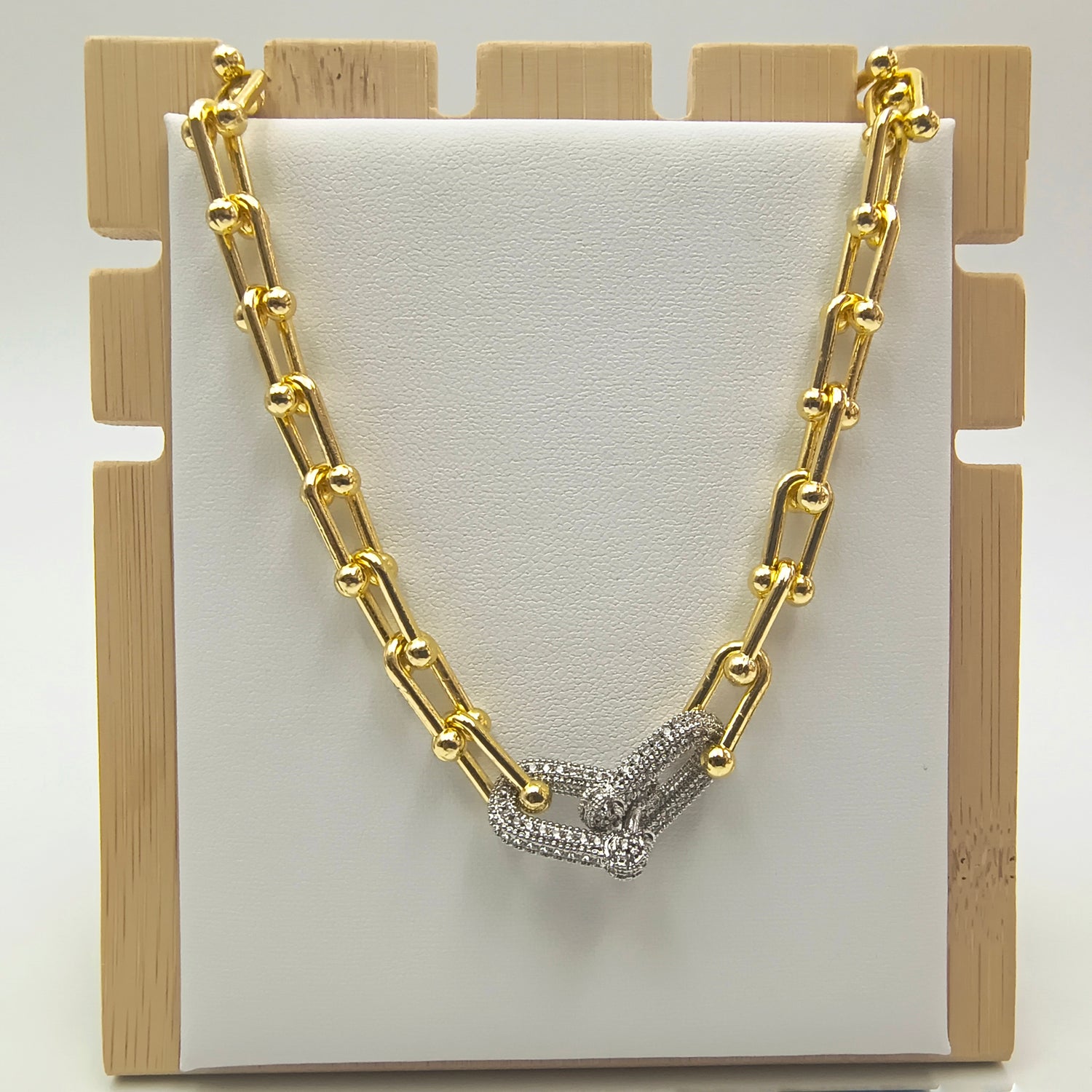 Cadena de Eslabones tipo T.Co - Baño de Oro 18Kt