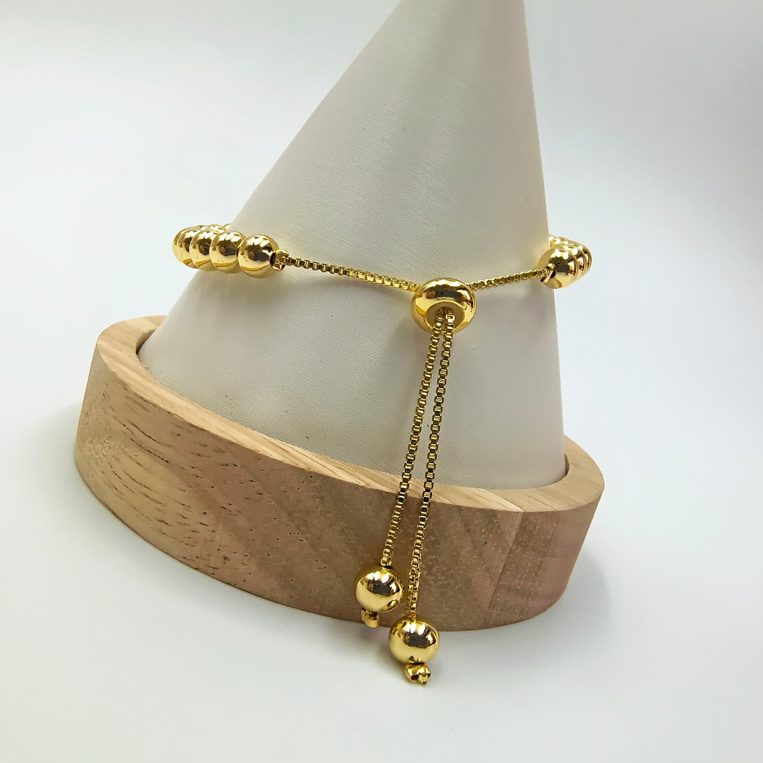 Pulsera Esferas Medianas - Baño de Oro 18Kt