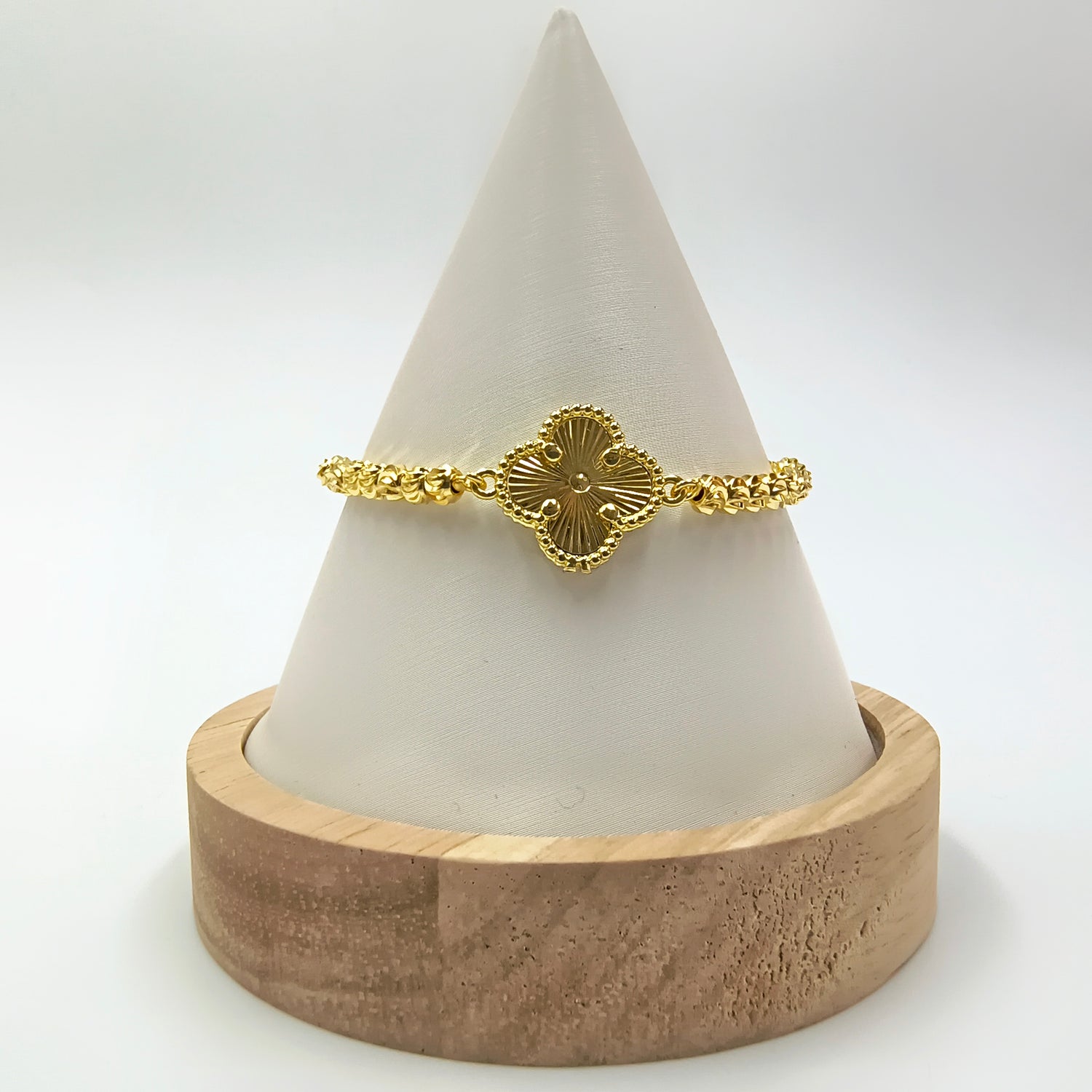 Pulsera Trébol Dorado - Baño de Oro 18Kt