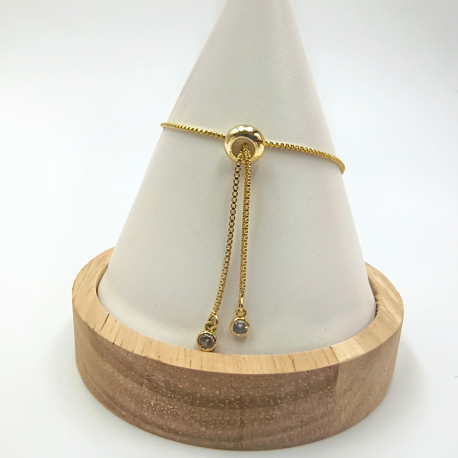 Pulsera Trébol de Circón - Baño de Oro 18Kt