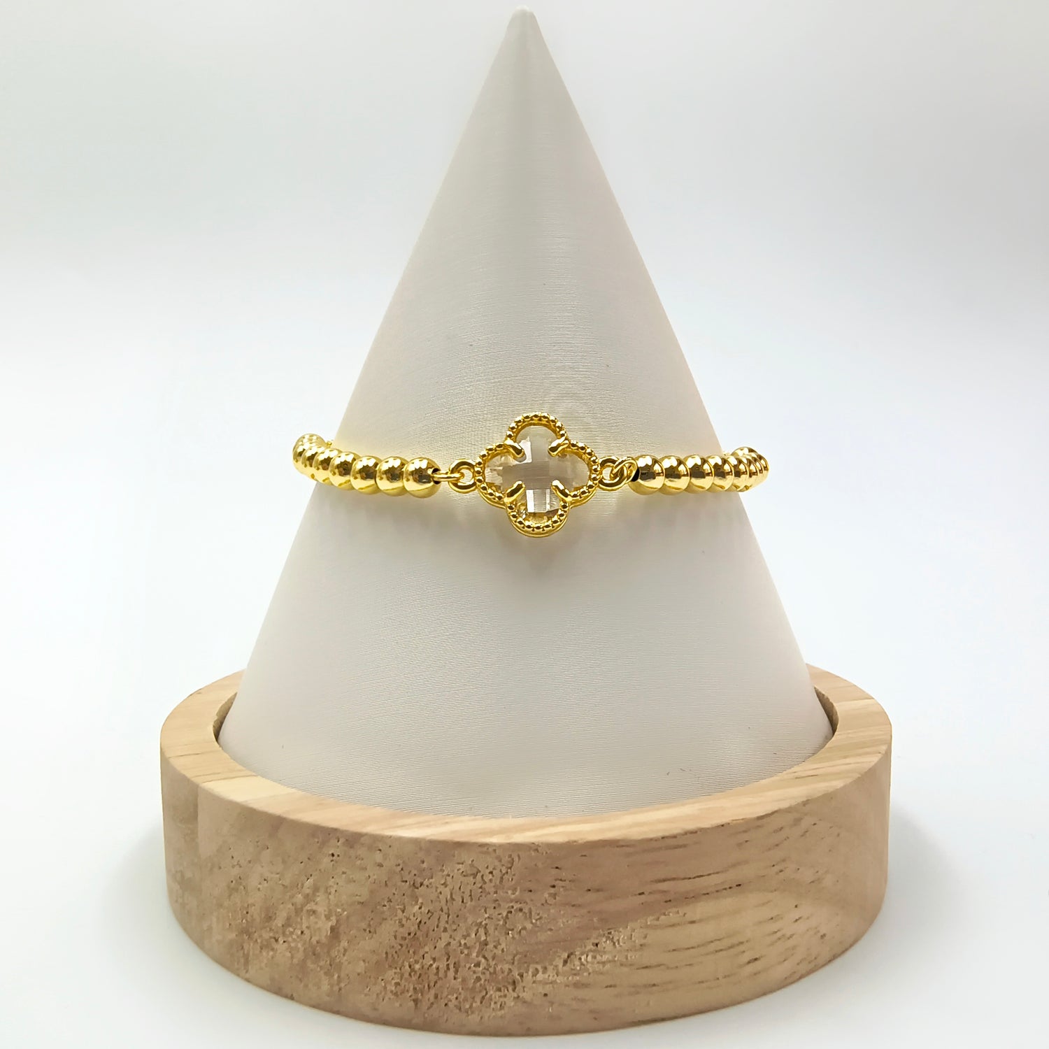 Pulsera Trébol de Circón - Baño de Oro 18Kt