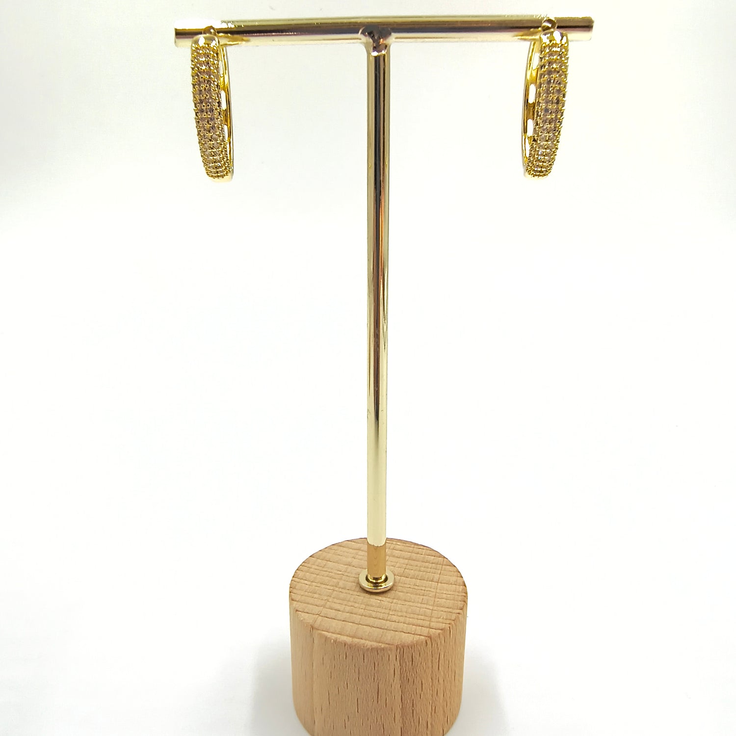 Argollas Medianas con Circones  - Baño de Oro 18Kt