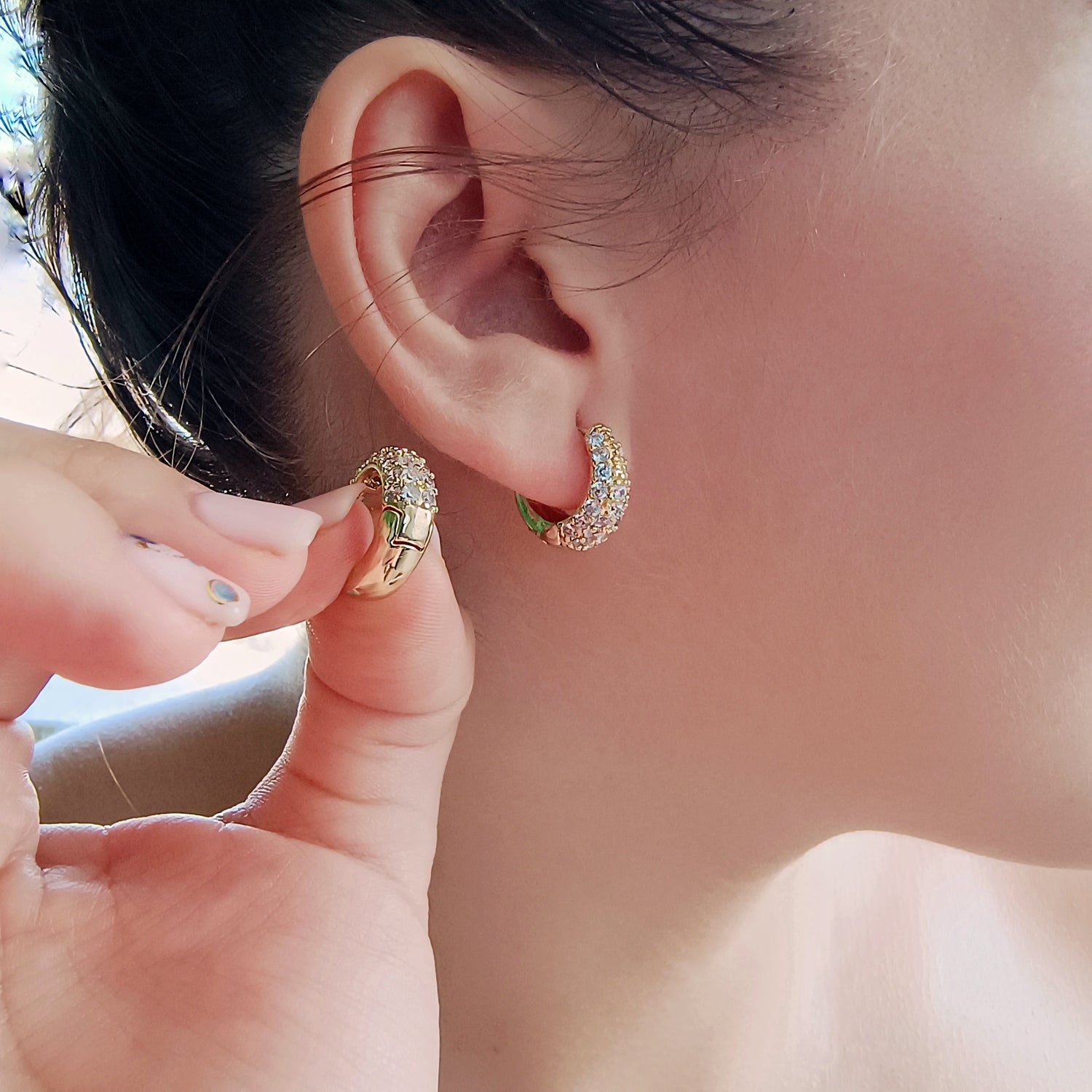 Aros Chiara - Baño de Oro 18Kt y Circón