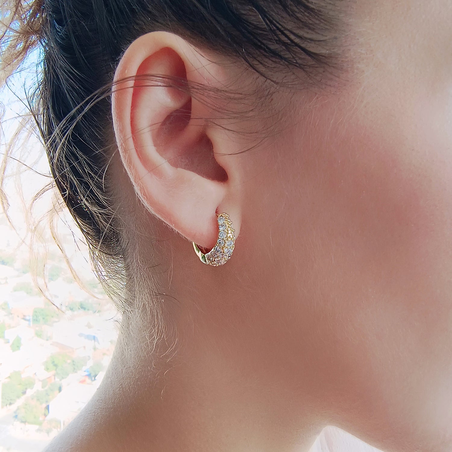 Aros Chiara - Baño de Oro 18Kt y Circón
