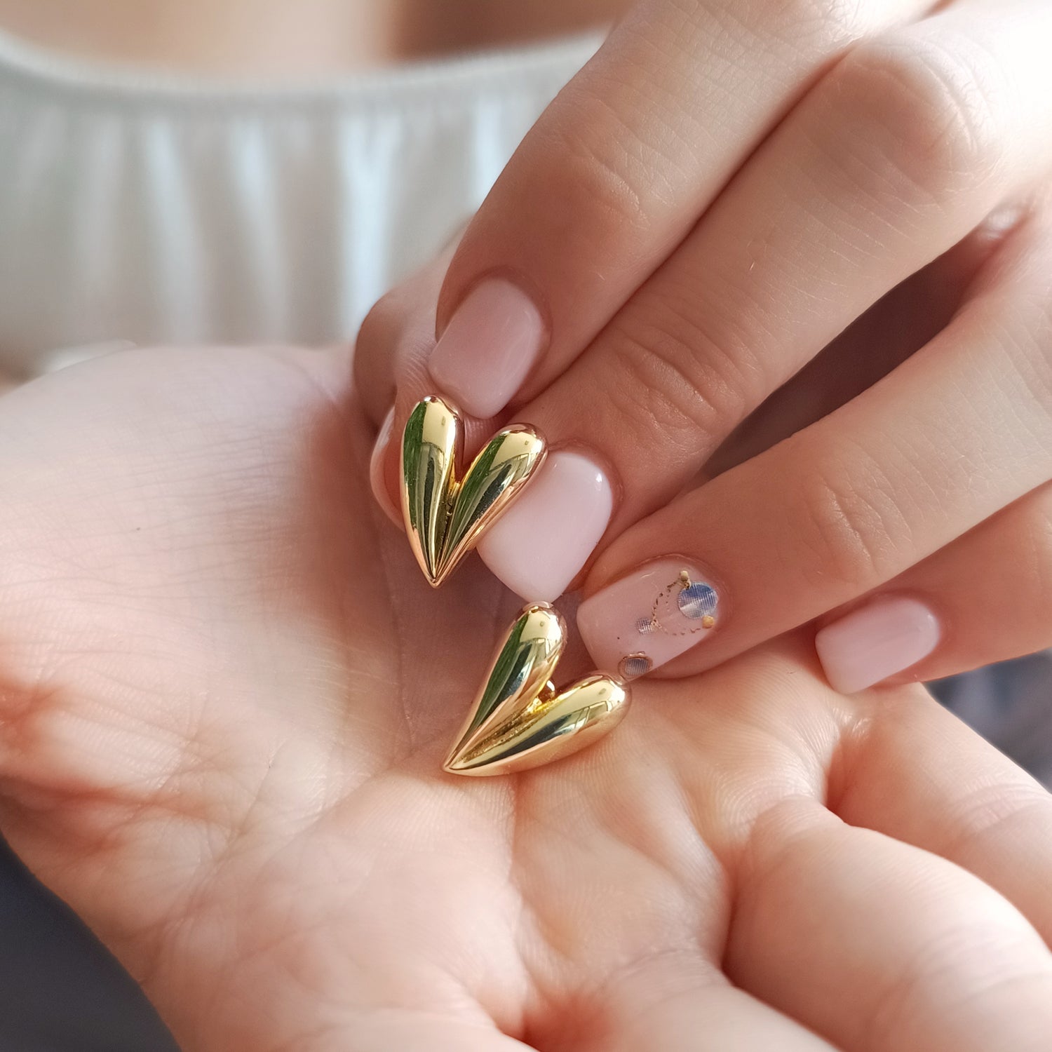 Aros Corazón - Baño de Oro 18Kt