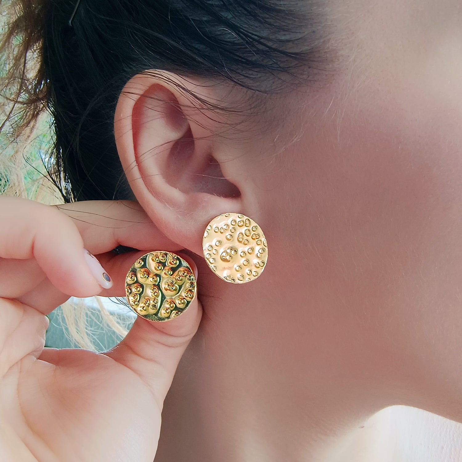 Aros Lunar - Baño de Oro 24Kt