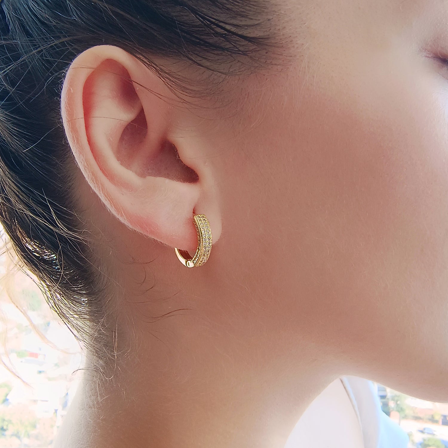 Aros Giorgia - Baño de Oro 18Kt y Circones