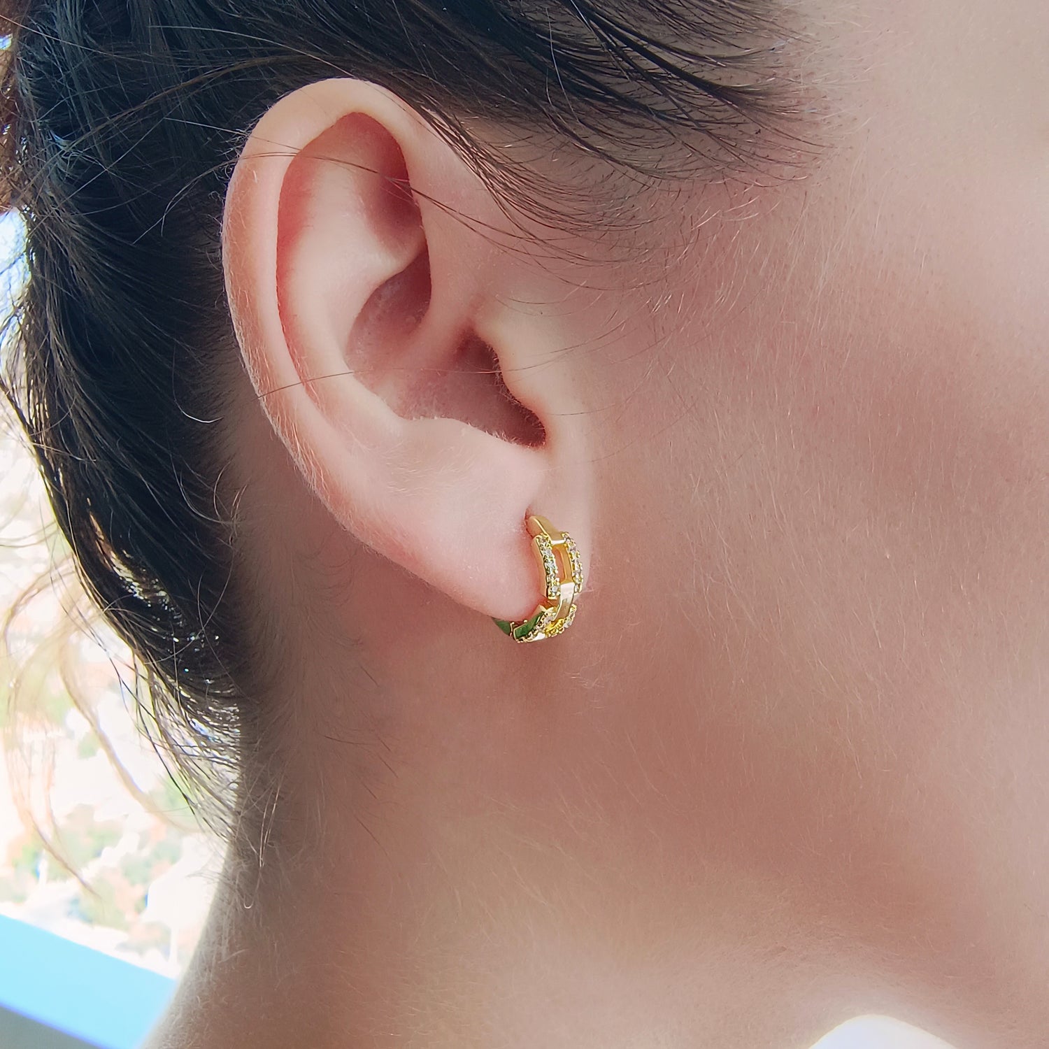 Aros Alessia - Baño de Oro 18kt y Circón