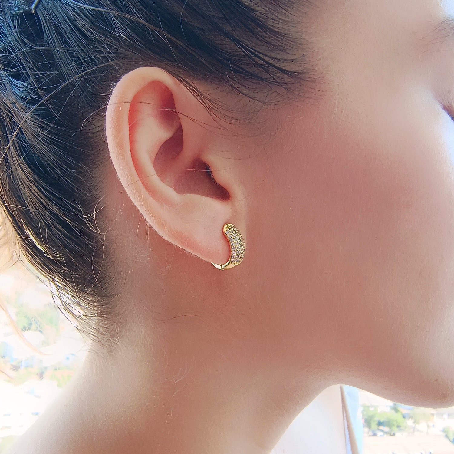 Aros Fiorella - Baño de Oro 18Kt y Circones