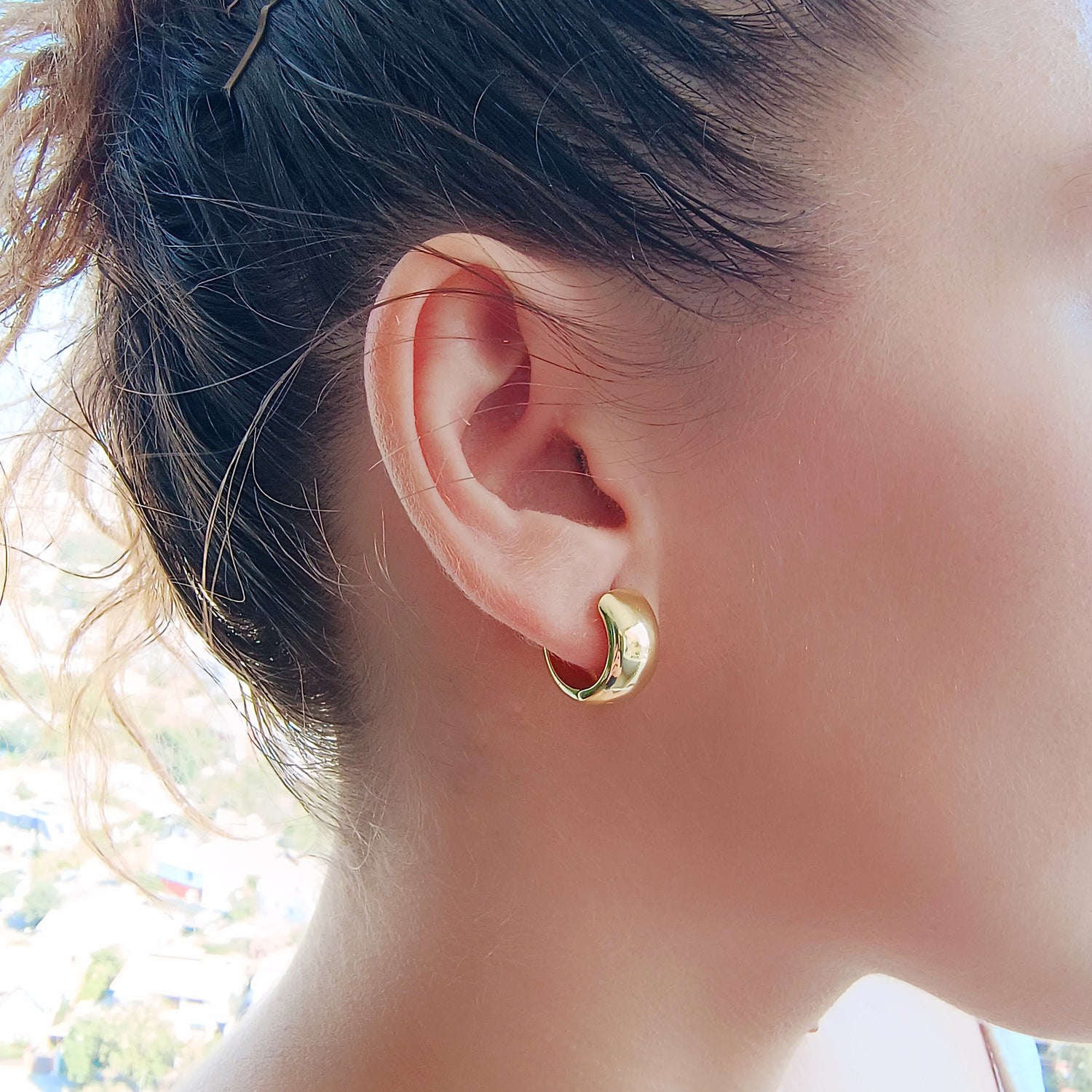 Aros Julieta Medianos - Baño de Oro 18Kt