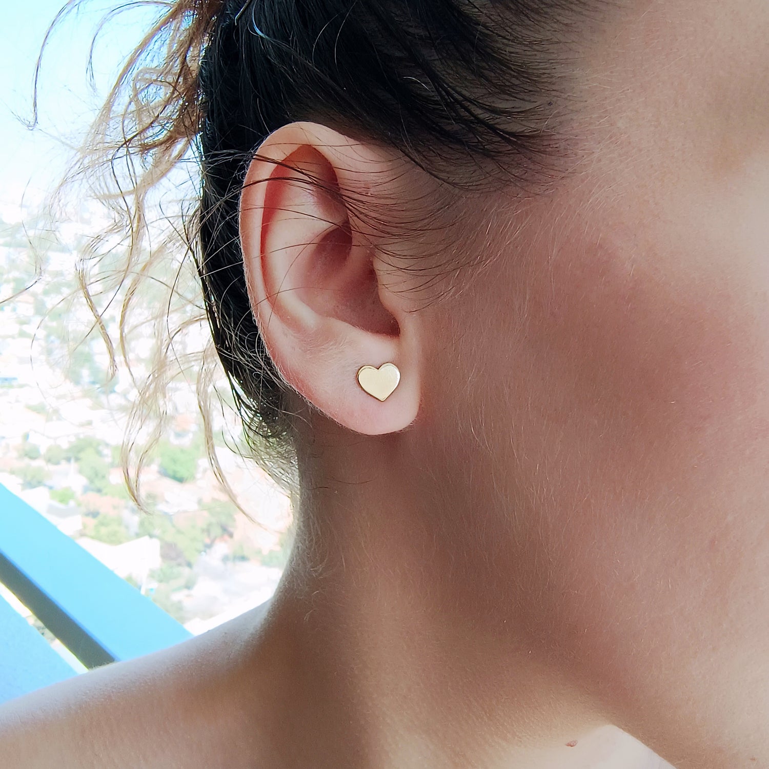 Aros Corazón Pequeño - Baño de Oro 18Kt