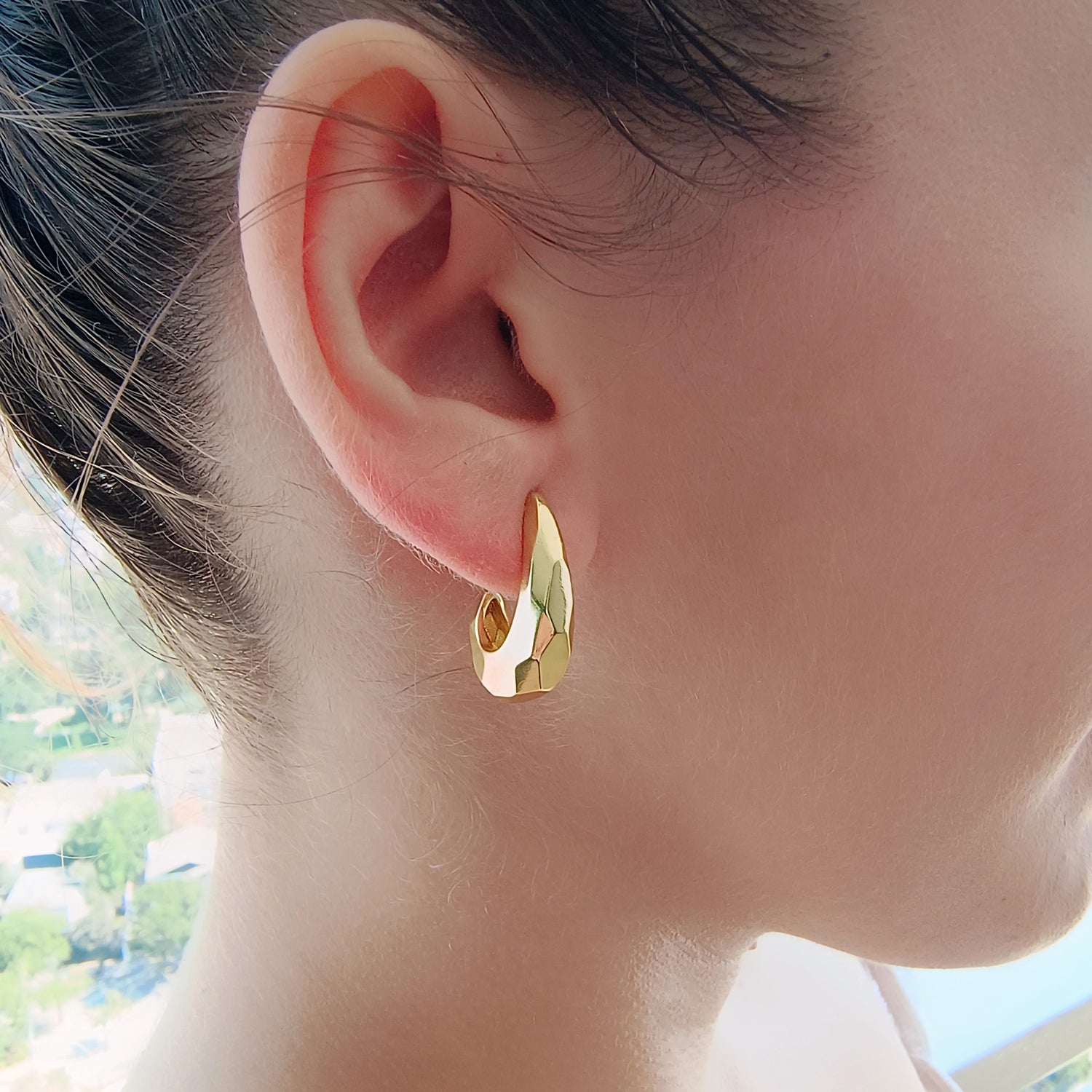 Aros Geometricos - Baño de Oro 18Kt