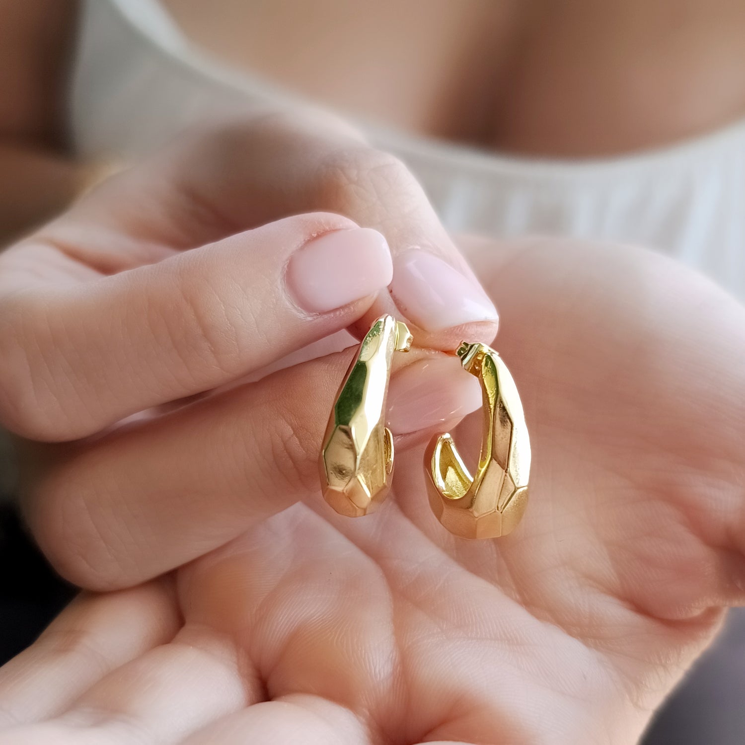 Aros Geometricos - Baño de Oro 18Kt