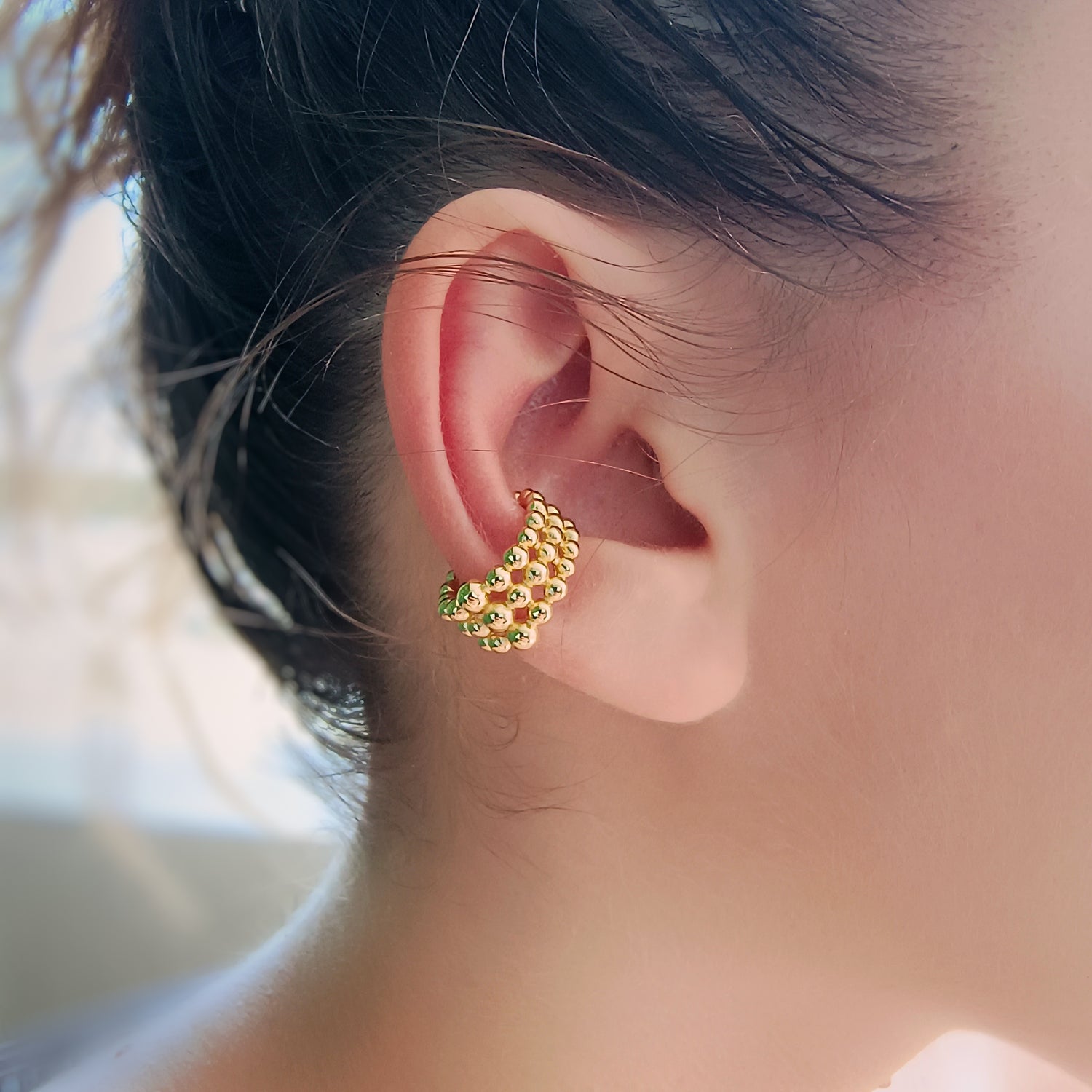 Cuff Burbujas - Baño de Oro 18Kt