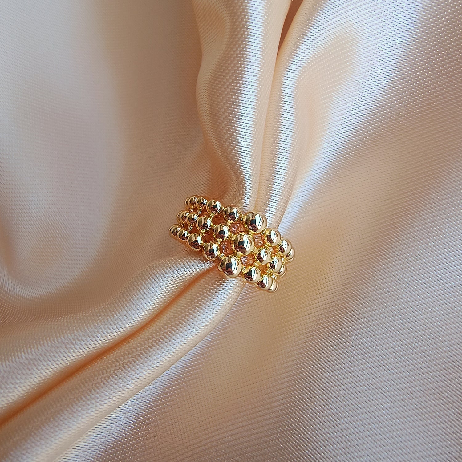 Cuff Burbujas - Baño de Oro 18Kt