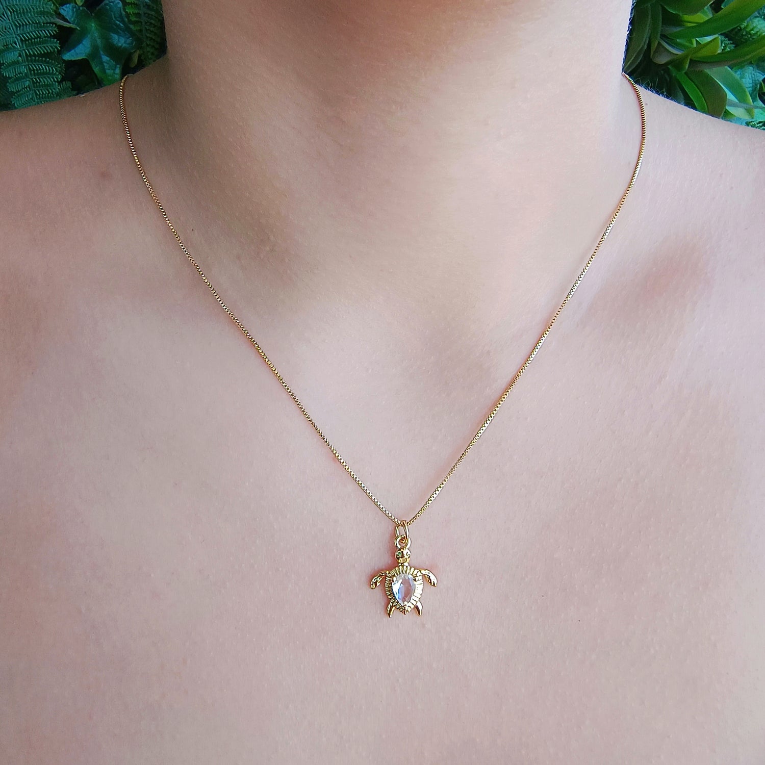 Conjunto Cadena y Colgante Tortuga - Baño de Oro 18Kt