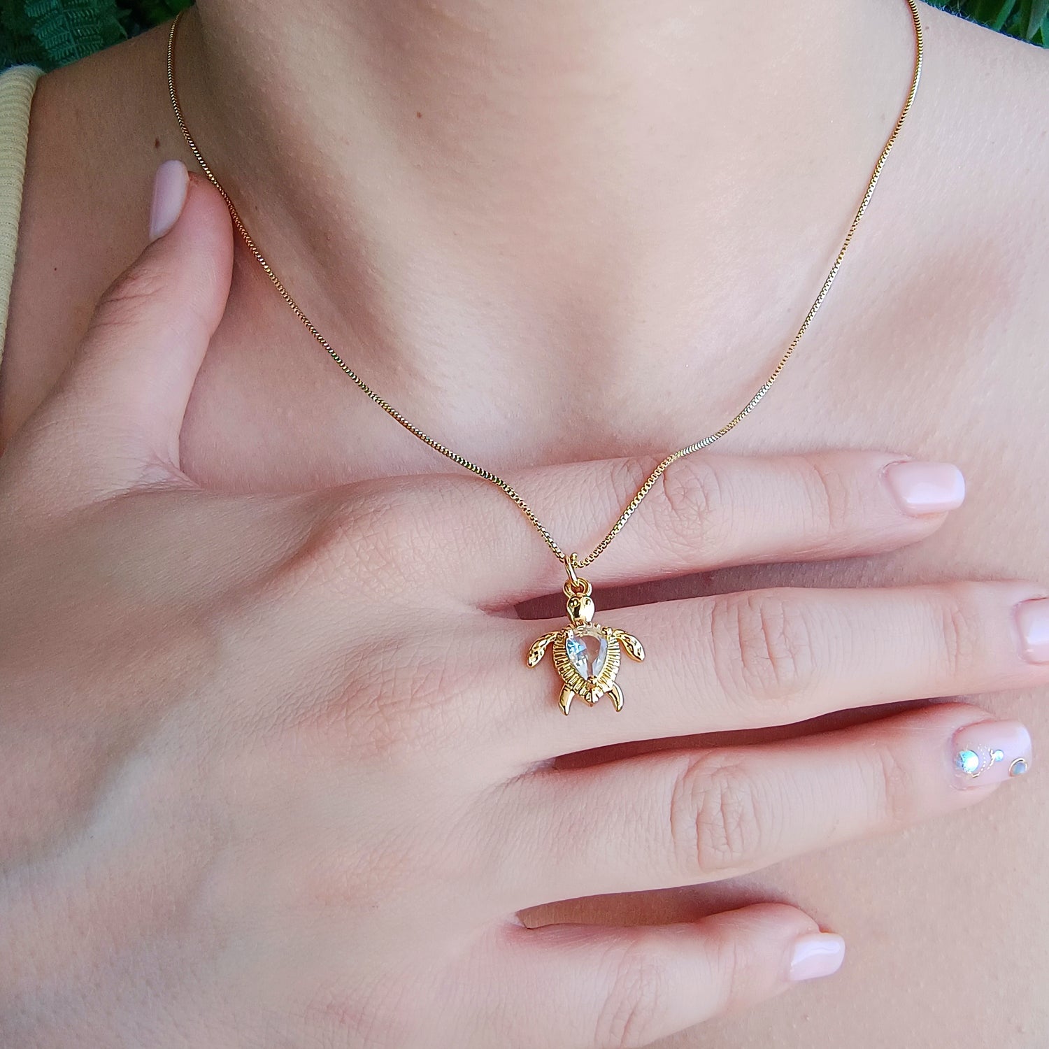 Conjunto Cadena y Colgante Tortuga - Baño de Oro 18Kt