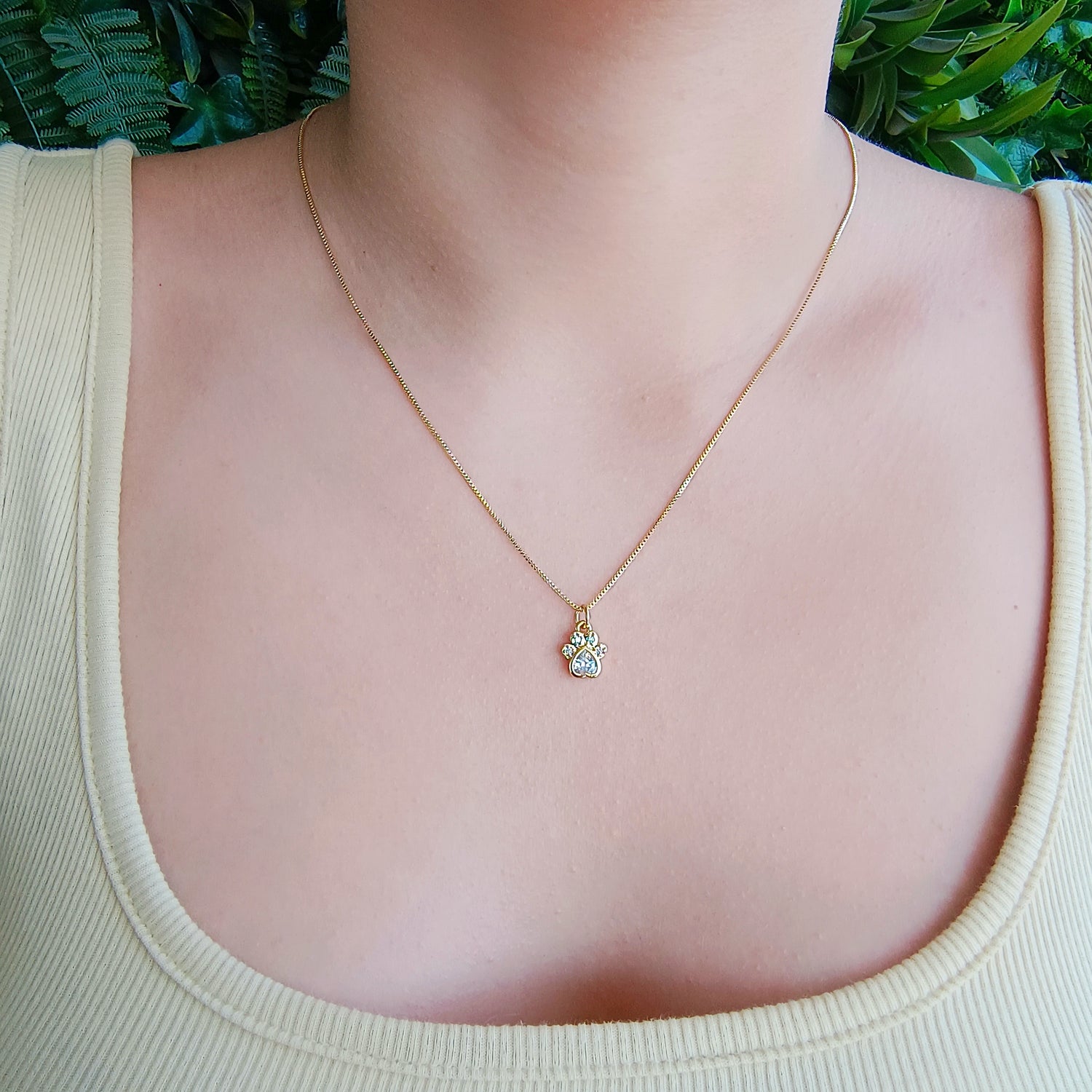Conjunto Cadena y Colgante Patita - Baño de Oro 18Kt
