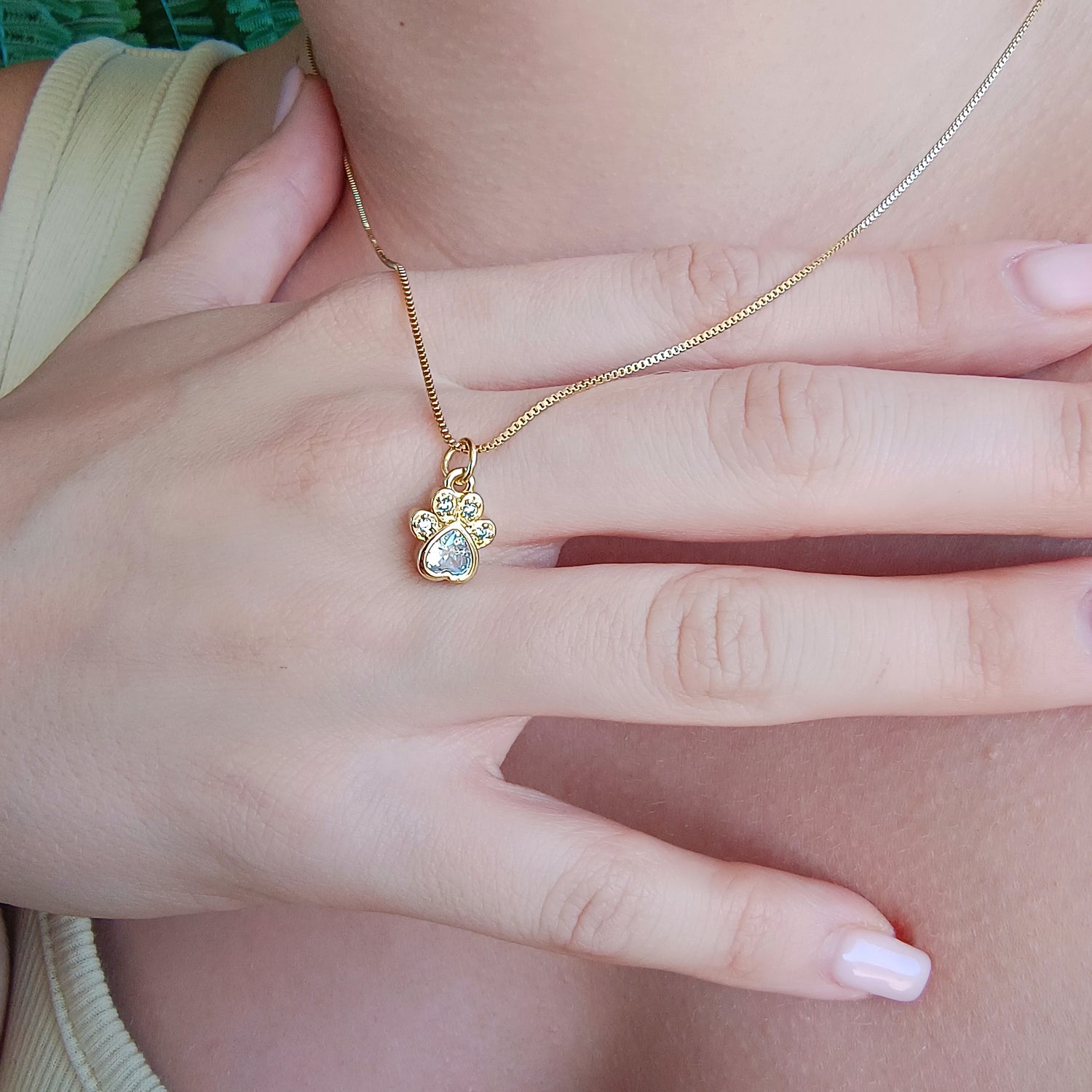 Conjunto Cadena y Colgante Patita - Baño de Oro 18Kt