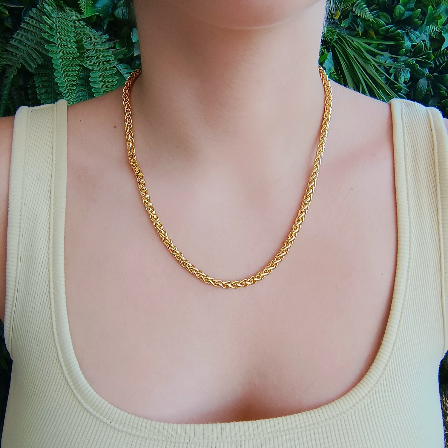 Cadena Tejido Inca Mediana - Baño de Oro 18Kt