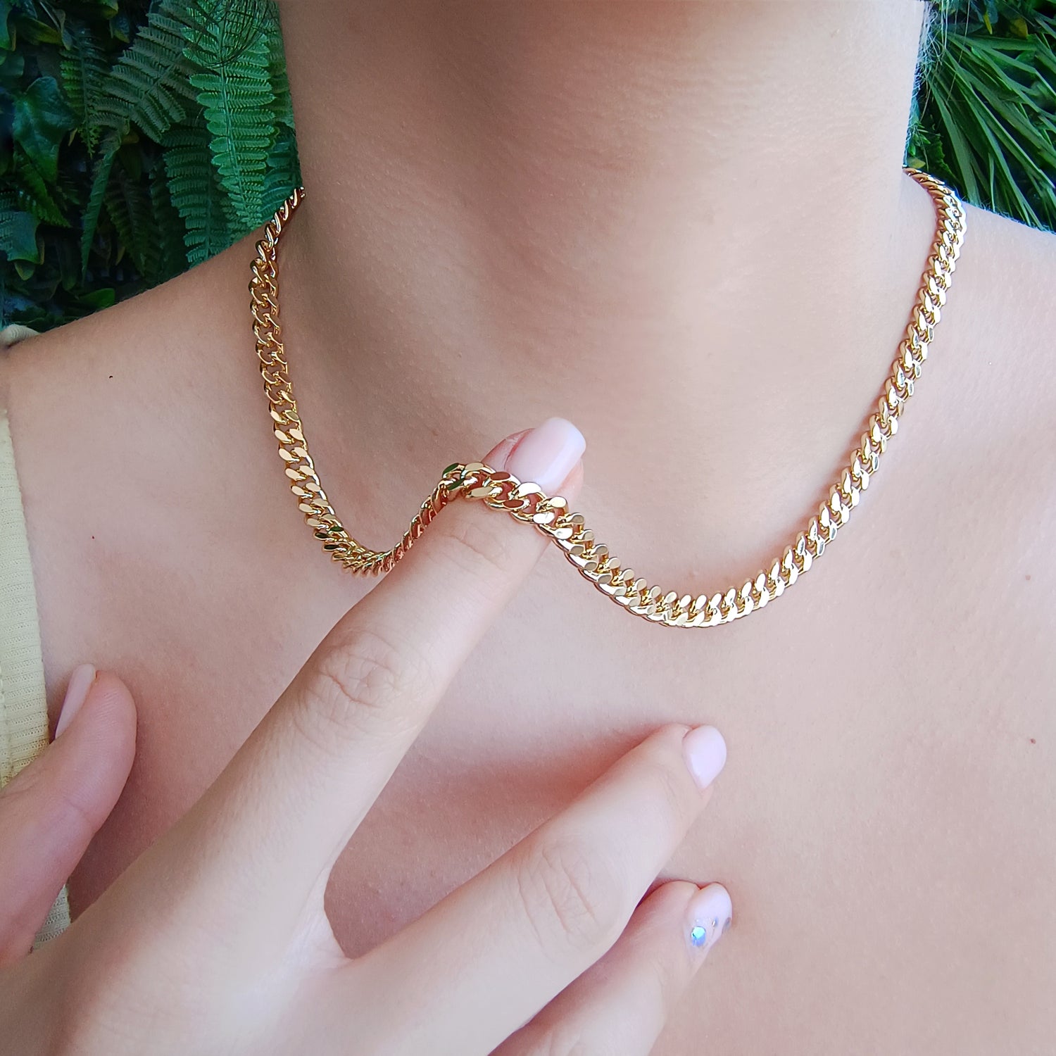 Cadena Grumet Pequeña - Baño de Oro 18Kt