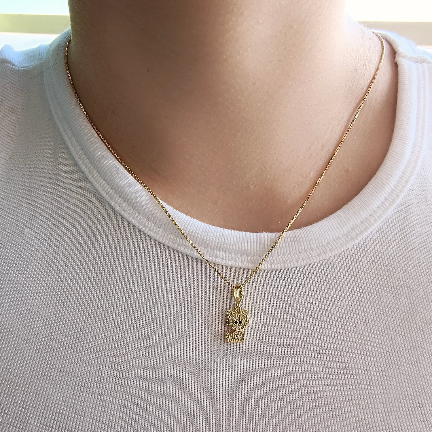 Conjunto Cadena y Colgante Gatito