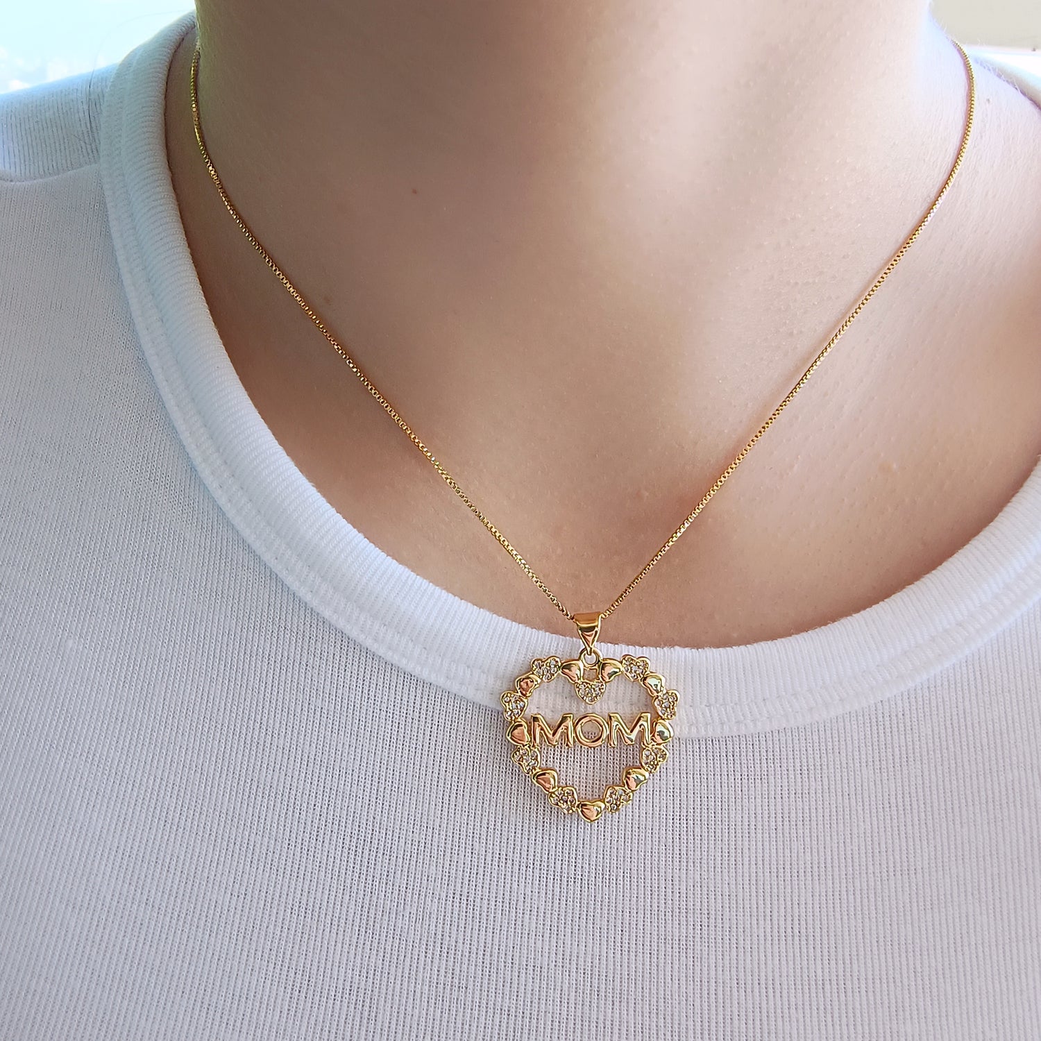 Conjunto Cadena y Colgante Corazón Mamá Grande