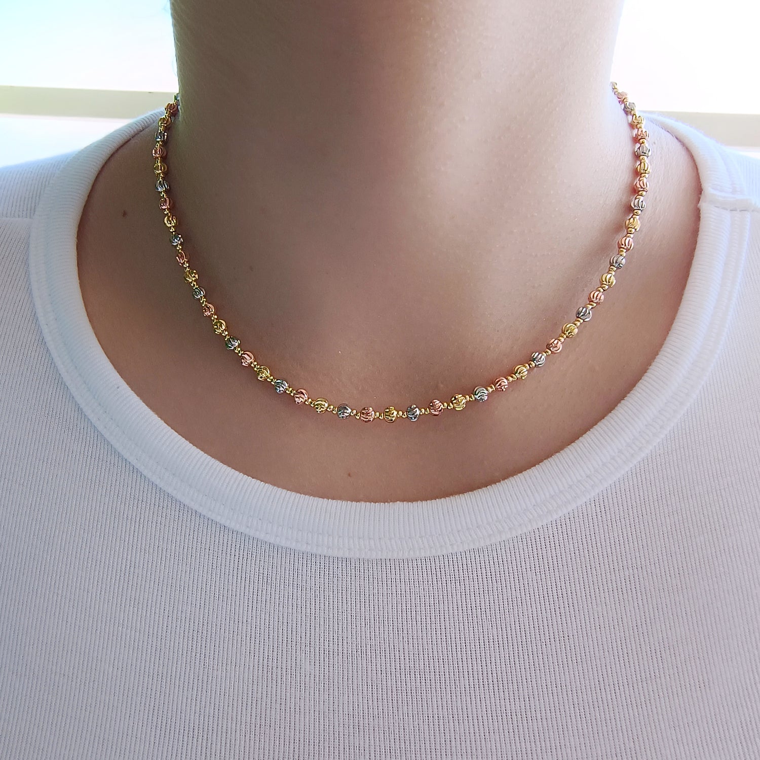 Collar 3 Colores - Baño de Oro 18Kt