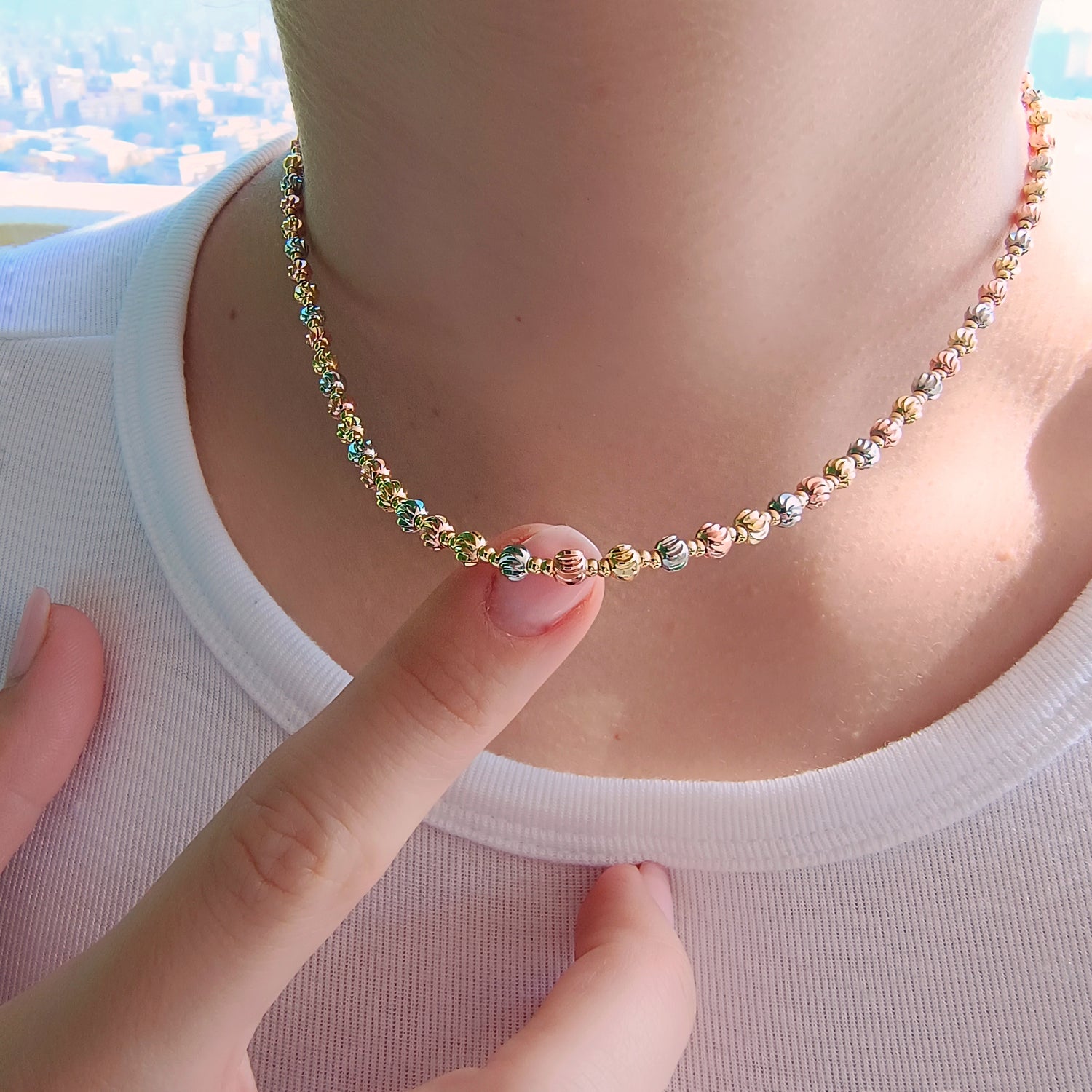 Collar 3 Colores - Baño de Oro 18Kt