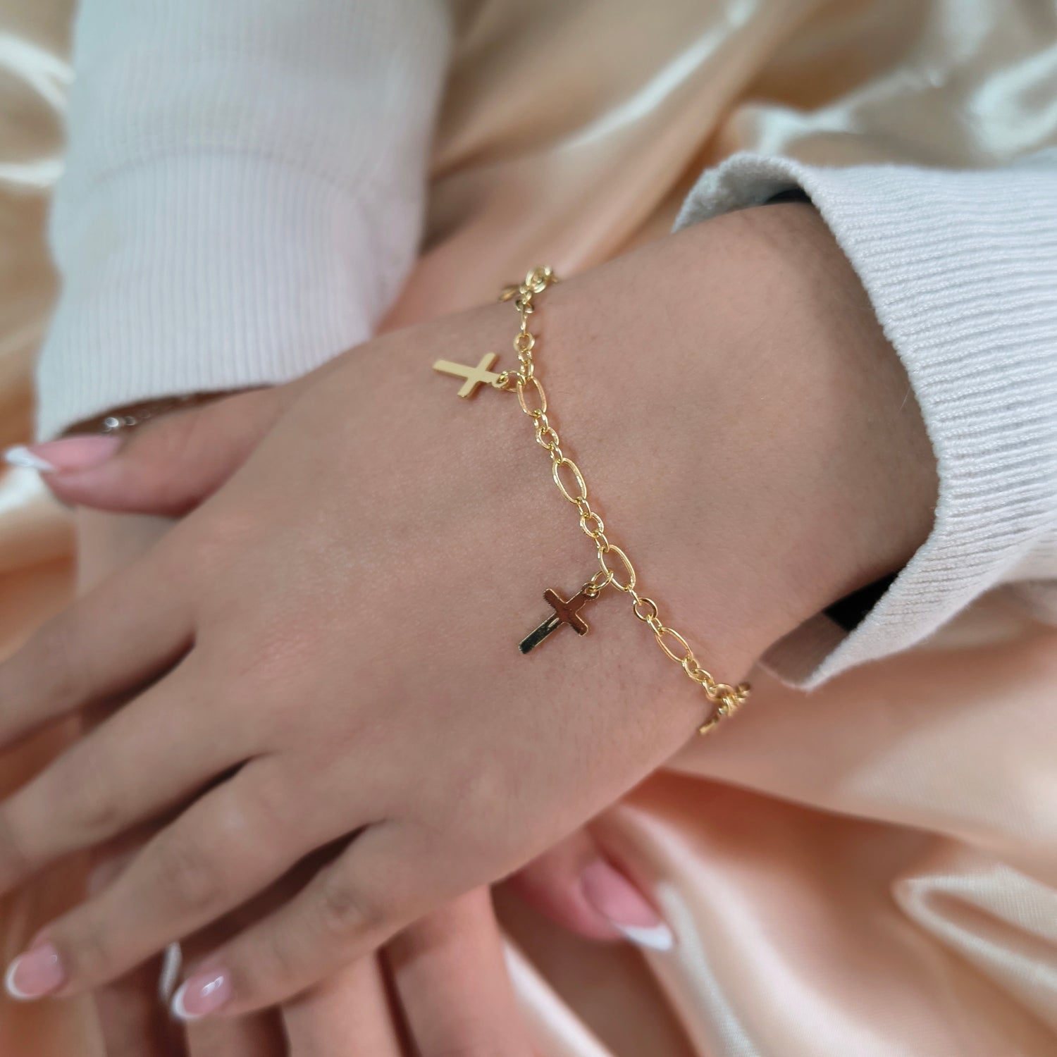 Pulsera Cruces - Baño de Oro 18Kt