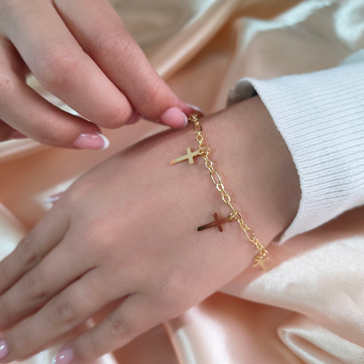 Pulsera Cruces - Baño de Oro 18Kt